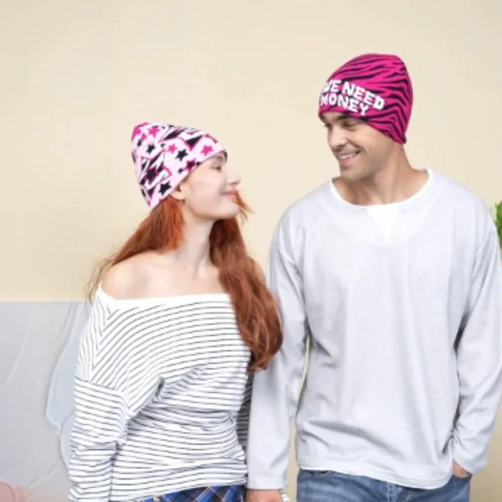 Y2K Spider Web Beanie Set Acrylic Knit Unisex Streetwear Casual Hats_8